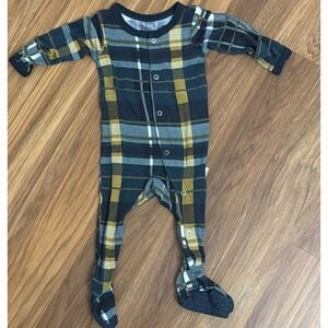 Kozi & Co Newborn Baby Boys Green Blue Footie Sleeper Pajamas 0-3 Months